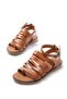 205-041 Tan Orthopedic Genuine Leather Women's Sandals - 3
