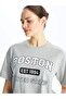 Lcw Modest Gray Crew Neck Printed Women's Tunic - 2