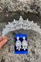 Clara Silver Bridal Henna Crown Special Occasion Accessory Women's Crown and Three Shuttle Earrings Set