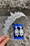 Clara Silver Bridal Henna Crown Special Occasion Accessory Women's Crown and Three Shuttle Earrings Set - 2