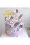 Purple Set of 21 Butterfly Figure Cake and Balloon Decoration Set – Colorful 3D Butterfly Figure Cake and Decoration Ornament - 2