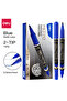 Deli EU10430 Permanent Marker, Blue, Dual-Tip 1.0mm & 0.5mm, 12PCS – For Labeling & Writing