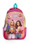 Kids Pink Neon Coral Fashion Girl Patterned Three Compartment School Backpack 23669 - 5