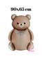 Brown Teddy Bear Foil Balloon with Bow Tie & Set of 10 Eucalyptus Shades Balloons – Natural and Stylish Party Ornament - 3
