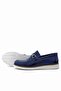 Genuine Leather Navy Blue Patent Leather White Sole Loafer Children's Classic Shoes - 7