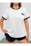 Unisex Men/Women White Black Letter B Letter Custom Printed Oversize Cotton T-Shirt T-Shirt - 3