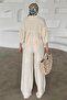 Casual Short Shirt Double Muslin Suit Beige 9355-Tk - 6