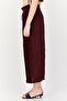 Women Textured Midi Skirt, Burgundy - 2