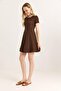 Trend Mini Flared Dress Brown - 3