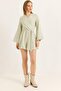 Double Breasted Collar Belt Detailed Woven Shorts Jumpsuit Green - 4