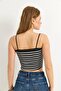 Crop Knitwear Blouse with Rope Strap Black - 4