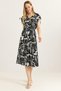 Women's Dress with Drawstring Waist and Rope Detail on the Shoulders Black - 5