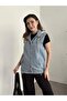 Women's Hooded Denim Jean Jeans Vest - 2