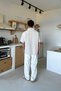 Linen Oversized Short Sleeve Shirt Stone Color - 4