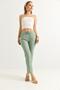 Elastic Waist Short Leg Double Crepe Trousers Çağla - 3