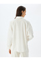 Metallic thread detail long sleeve viscose oversized shirt. - 4