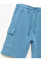 Pocket Detailed Waist Lace-Up Textured Pocket Shorts - 3