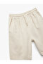 Linen Blend Bermuda Shorts with Pockets and Lace-Up Waist - 3