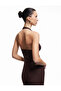 Wrap Fabric Textured Slim Fit Back Low-Cut Halter Neck Blouse - 3