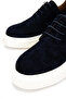 Men's Genuine Leather Navy Blue Suede Casual Shoes - 4