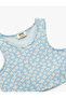 Crew Neck Sleeveless Floral Patterned Crop Tank Top - 3