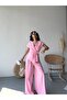 Women's Belted Vest Palazzo Pants Suit - 3