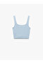 Square Neck Corset Detailed Sleeveless Slim Fit Crop Blouse - 4
