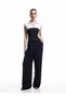 Cotton Color Contrast Shirt Collar Poplin Sleeveless Blouse - 2