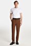 Men's Slim Fit Chino Stretchable Side Pocket Front Zipper Cotton Textured Brown Trousers - 3