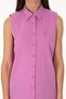 Women's Fuchsia Linen Blend Short Sleeve Shirt 50298111-Vr023 - 6