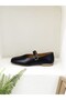 25Y1387 Buckle Detail Genuine Leather Cut Toe Ballet Shoes for Women - 3