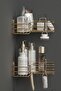 Adhesive 2 Pieces Wall Organizer Bathroom Corner Shower Shampoo Holder Corner Shelf Organizer Shelf Gold - 2
