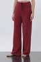 Women's Ribbed Waist Trousers -32224Pnt - Claret Red - 2