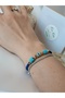 Miyuki Hand Knitted Women's Bracelet Navy Blue Evil Eye Bead Special Design Evil Eye Bead Bracelet - 3
