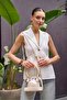 Cream Women's Transparent Mini Hand and Shoulder Bag - 4