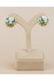Fiorella Blue Enamel Flower Motif Pearl Art Earrings - 6