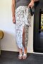 Women's Knot Detail Slit Patterned Skirt 4S3348 - 3