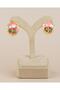Rosabella Pink Enamel Flower Motif Pearl Art Earrings - 6