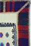 Patchwork Hand-Woven Plaid Pattern and White Color Wool Rug 85X105 cm (0.89 m²) - 4
