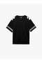 Crew Neck Half Sleeve V Neck Back Printed Oversize Sports T-Shirt - 3