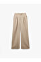 Relaxed Cut Pocketed Pleated Detail Modal Fabric Blend Palazzo Pants - 3