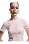 Sheer Slim Fit Short Sleeve Crew Neck Lace T-Shirt