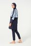 Women's Crop Detailed Sports Full Covered Hijab Swimsuit with Elastic Waist 3008-25 Dark Navy Blue - 5