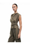 Aerobin Viscose Fabric Belt Detailed Degaje Collar Asymmetrical Tank Top - 2