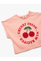Cotton Cherry Printed Crew Neck Short Sleeve T-Shirt - 3