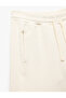 Pocketed Cotton Lace-Up Short Shorts with Stitching Detail - 5