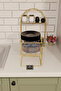 Gold Metal 2 Tier Plate Rack – Countertop Kitchen Organizer Rack Stand Organizer - 5