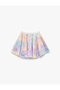 Sequin Sequined Elastic Waist Relaxed Cut Flared Mini Skirt