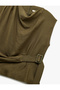Aerobin Viscose Fabric Belt Detailed Degaje Collar Asymmetrical Tank Top - 6