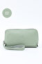 Mint Green Shk222 Faux Leather, Zippered, 4 Compartments, Strap Phone Wallet and Handbag